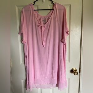 Just my Size 4X (26W/28W) pink flowing tunic length shirt.